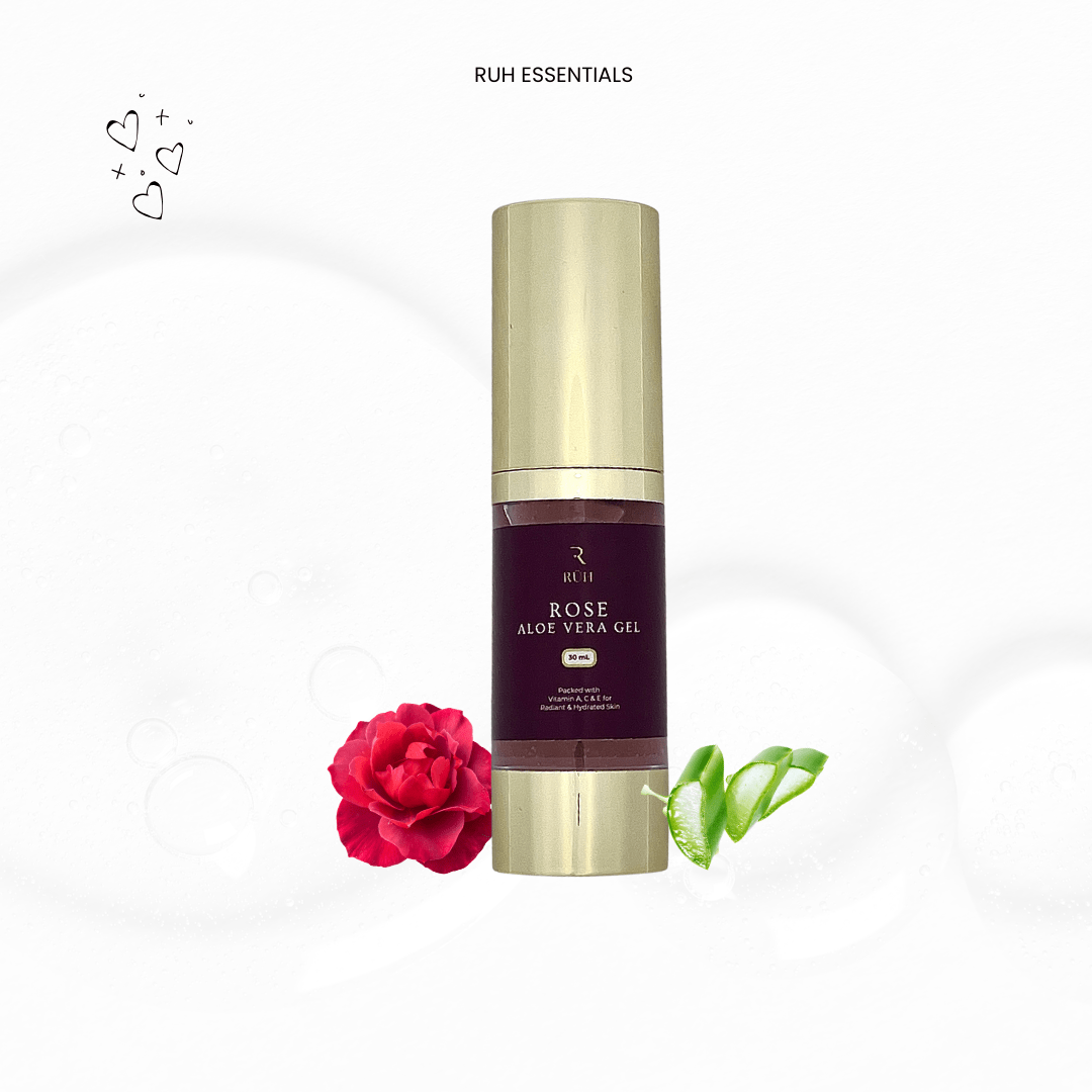 Rose Aloe Vera Gel for Hydration and Skin Soothing - Rüh Essentials