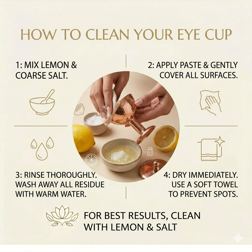 Copper Eye Wash Cup with Lid | Ayurvedic Eye Bath Tool