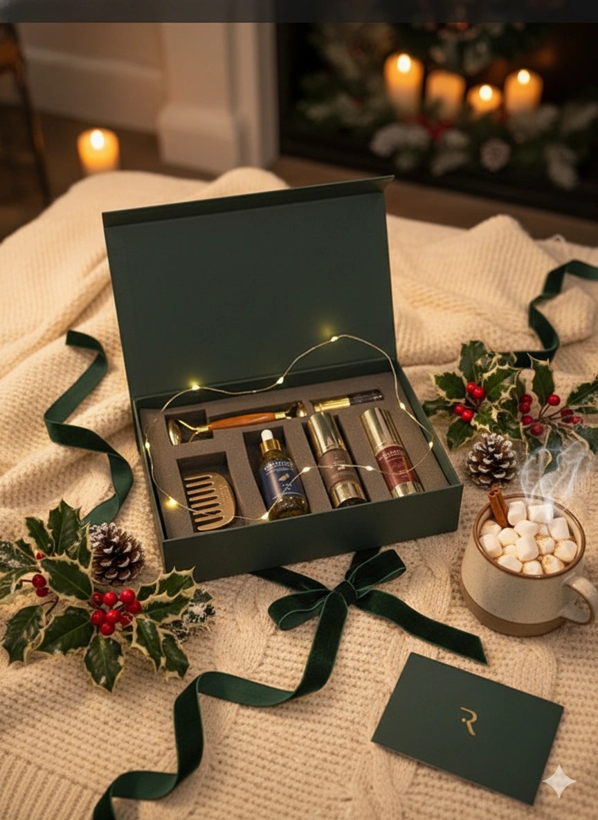 Serenity Six Gift Box - Hair Spray, Face Oil, Hair Oil, Aloe Gel and Kansa Accessories