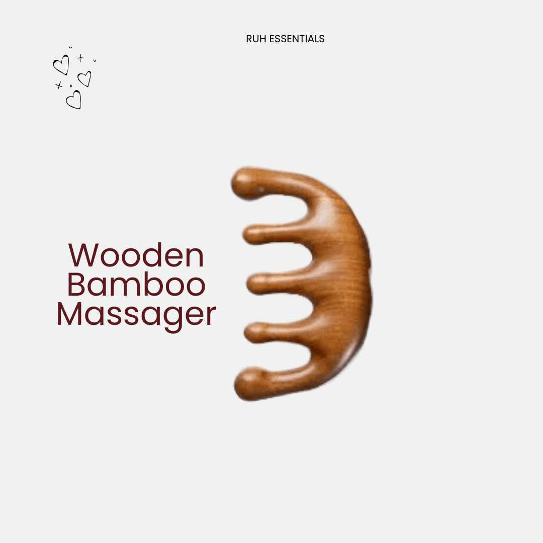Bamboo Head Massager - Natural Relaxation Tool for Stress Relief - Rüh Essentials