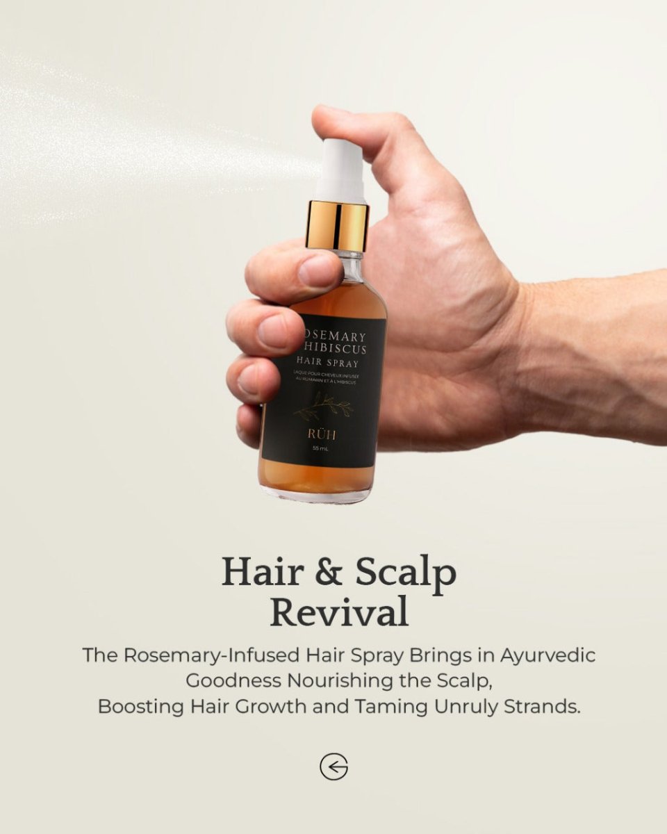 Rosemary Hibiscus Hair Spray for Scalp Nourishment and Hair Growth - Rüh Essentials