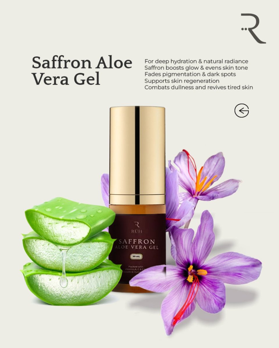 Saffron Aloe Vera Gel for Skin Hydration and Radiance - Rüh Essentials
