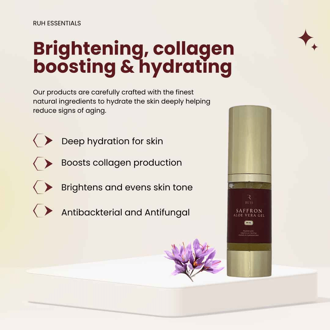 Saffron Aloe Vera Gel for Skin Hydration and Radiance - Rüh Essentials