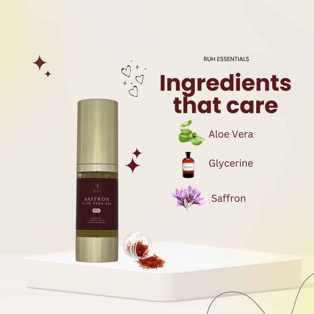 Saffron Aloe Vera Gel for Skin Hydration and Radiance - Rüh Essentials